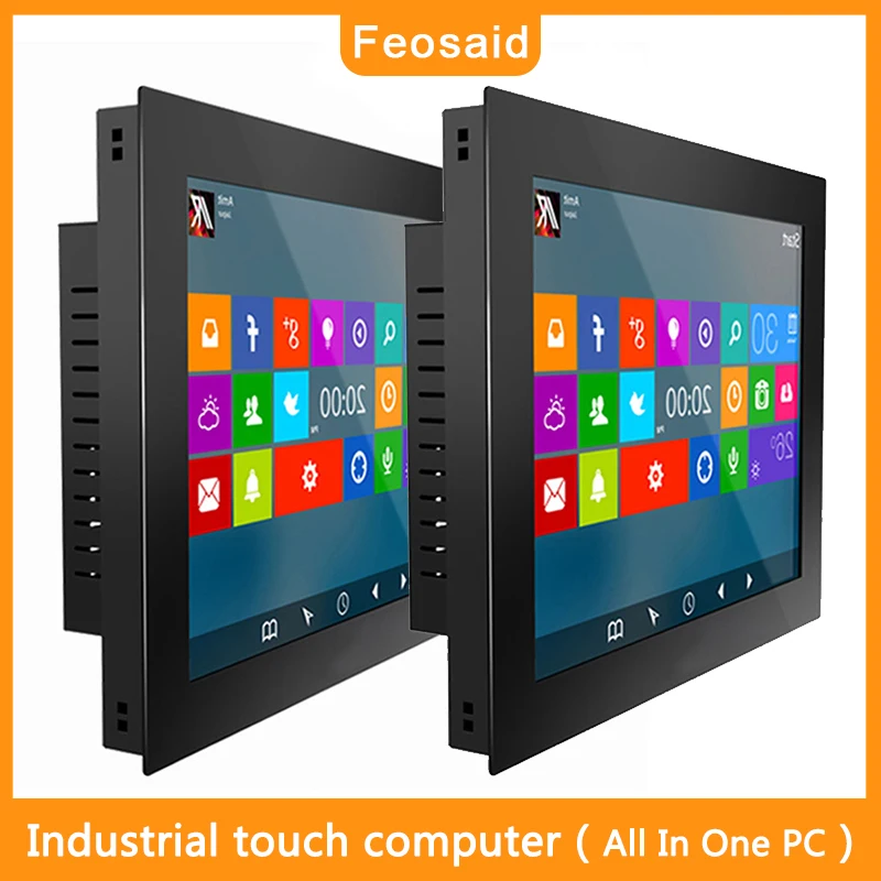 

Feosaid 14 inch Embedded industrial computer mini PC core I3 I5 I7 Resistive touch screen SDD wifi com win7 win10 pro Linux