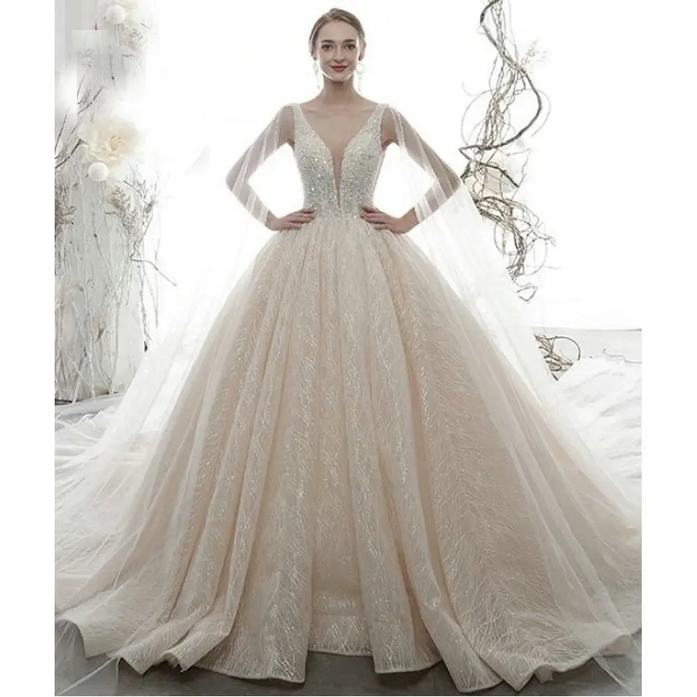 Sexy V neck Europe Style Wedding Dress Crystal Beading Top Ball Gown Vintage Lace Bride 2021 New Top Quality Custom Made
Sexy V neck Europe Style Wedding Dress Crystal Beading Top Ball Gown Vintage Lace Bride 2021 New Top Quality Custom Made