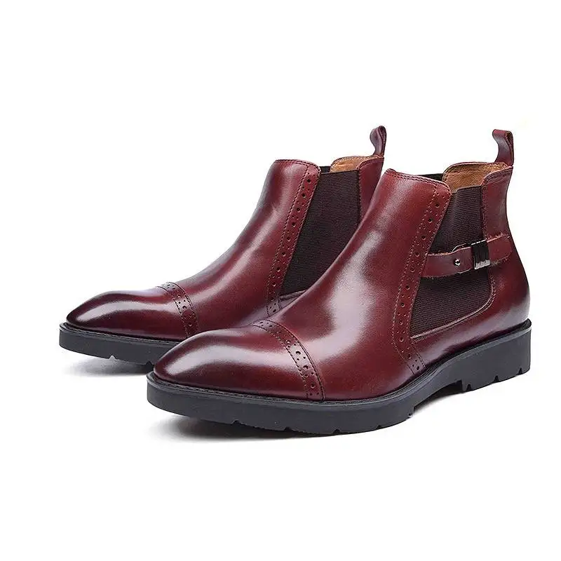 Work Boot for Men Chelsea Boot Pull On Style Premium Genuine Leather Monk Strap Carving Flats Heel Burnished Pointed Captoe
Work Boot for Men Chelsea Boot Pull On Style Premium Genuine Leather Monk Strap Carving Flats Heel Burnished Pointed Captoe
