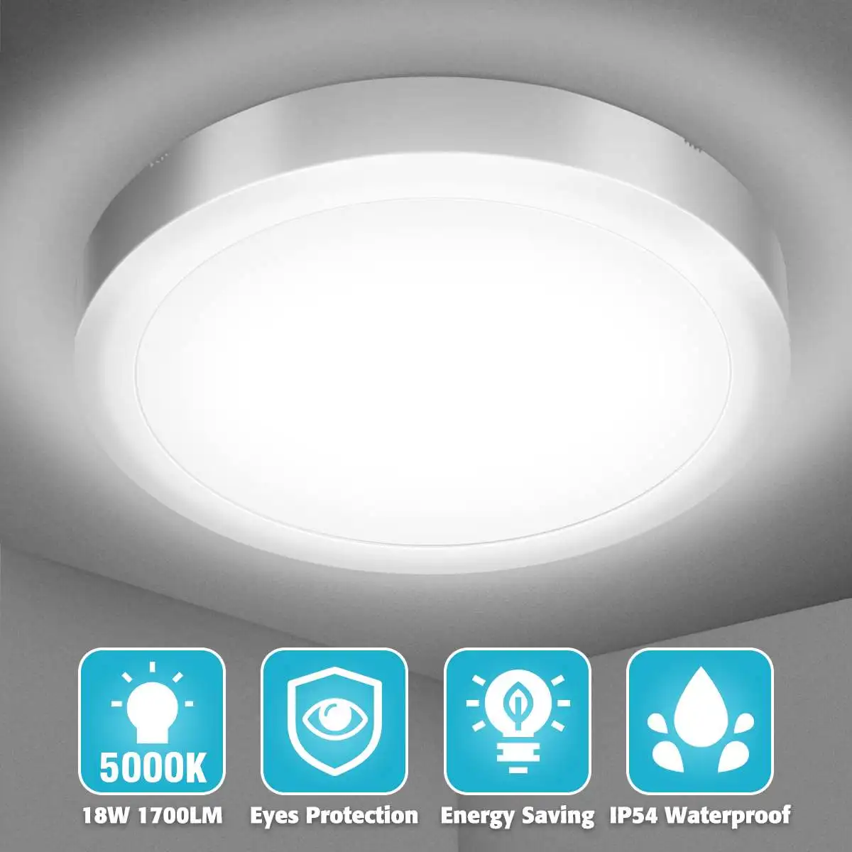 18W Living Room Lights LED Ceiling Lamp AC85-265V 5000K Modern Ultra-thin Cold White Lighting Fixture for Bedroom or Kitchen
18W Living Room Lights LED Ceiling Lamp AC85-265V 5000K Modern Ultra-thin Cold White Lighting Fixture for Bedroom or Kitchen