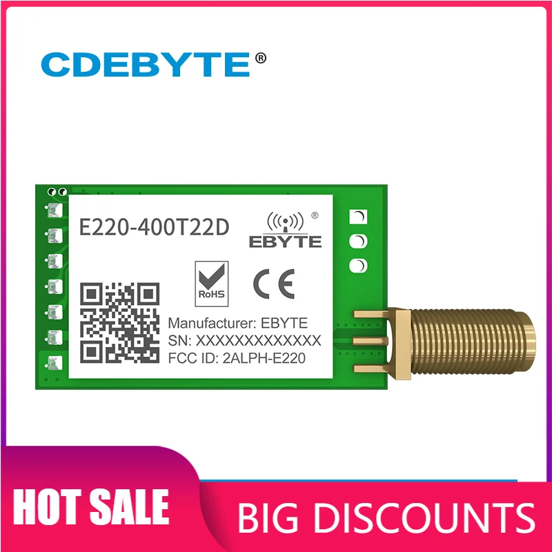 10PCS E220-400T22D Wireless Module RSSI ISM 433MHz 470MHz 22dBm LoRa Spread Spectrum DIP UART Interface SMA-K Antenna Low Power
10PCS E220-400T22D Wireless Module RSSI ISM 433MHz 470MHz 22dBm LoRa Spread Spectrum DIP UART Interface SMA-K Antenna Low Power
