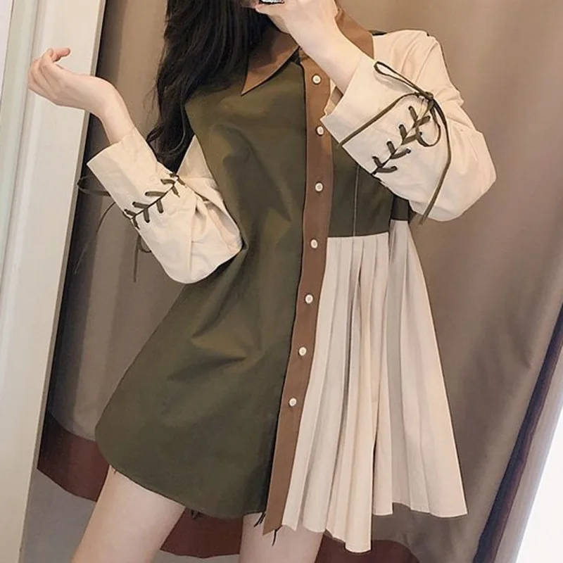Autumn Blouses Casual Shirts For Women Spliced Design Sense Versatile Streetwear Vintage Korean Style Polo Shirt Long Sleeve Top
Autumn Blouses Casual Shirts For Women Spliced Design Sense Versatile Streetwear Vintage Korean Style Polo Shirt Long Sleeve Top