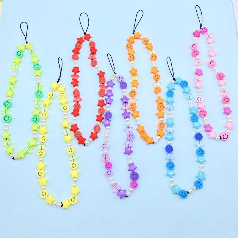 Mobile Phone Strap Lanyard Smiley Pentagram Smile Face Imitation Pearl Charm Acrylic Resin Soft Pottery Clay Key Hang Rope
Mobile Phone Strap Lanyard Smiley Pentagram Smile Face Imitation Pearl Charm Acrylic Resin Soft Pottery Clay Key Hang Rope