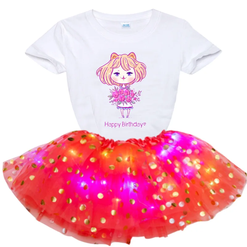 2021 Summer Girls Shiny Dress Cartoon Print T Shirt+Glowing Skirts Set Girls Princess Party Dress Baby Kids Children Clothing
2021 Summer Girls Shiny Dress Cartoon Print T Shirt+Glowing Skirts Set Girls Princess Party Dress Baby Kids Children Clothing