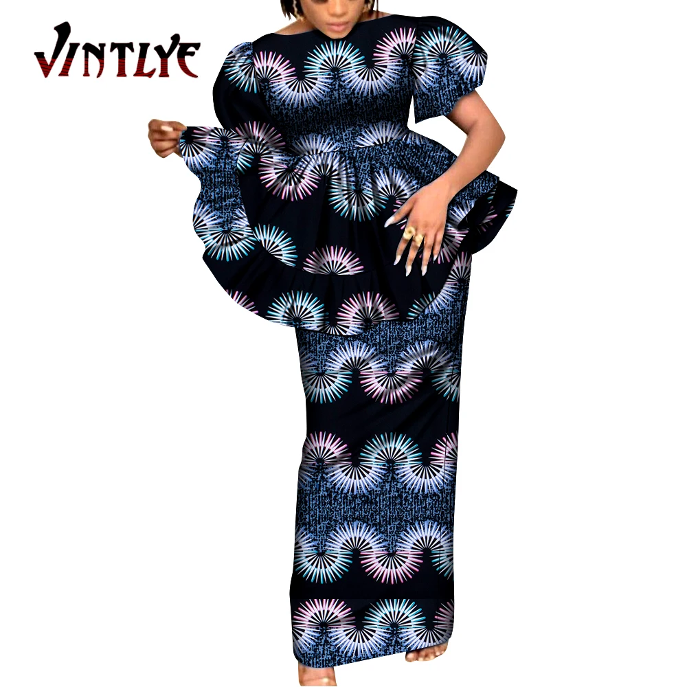 2 Pcs Set Dashiki Women Clothes African Print Skirt Set Elegant Puff Sleeve Pleated Shirt and Robe Skirt African Clothing WY9046
2 Pcs Set Dashiki Women Clothes African Print Skirt Set Elegant Puff Sleeve Pleated Shirt and Robe Skirt African Clothing WY9046