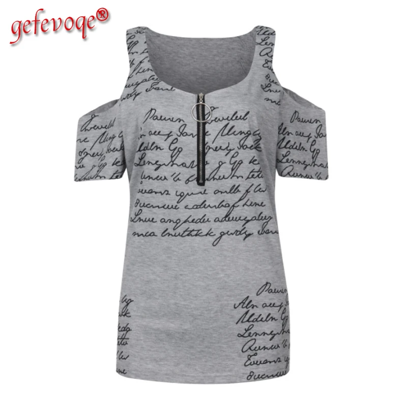 Summer Clothes for Women 2021 Fashion Sexy Off Shoulder Zipper V Neck Letter Printed Tees T-shirt Casual Short Sleeve Tunic Tops
Summer Clothes for Women 2021 Fashion Sexy Off Shoulder Zipper V Neck Letter Printed Tees T-shirt Casual Short Sleeve Tunic Tops