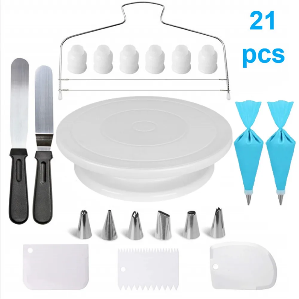 Набор пластиковых поворотных дисков для тортов, 21 шт., инструменты для украшения тортов, силиконовый кондитерский мешок, Набор насадок для кондитерских изделий, аксессуары для выпечки
Набор пластиковых поворотных дисков для тортов, 21 шт., инструменты для украшения тортов, силиконовый кондитерский мешок, Набор насадок для кондитерских изделий, аксессуары для выпечки