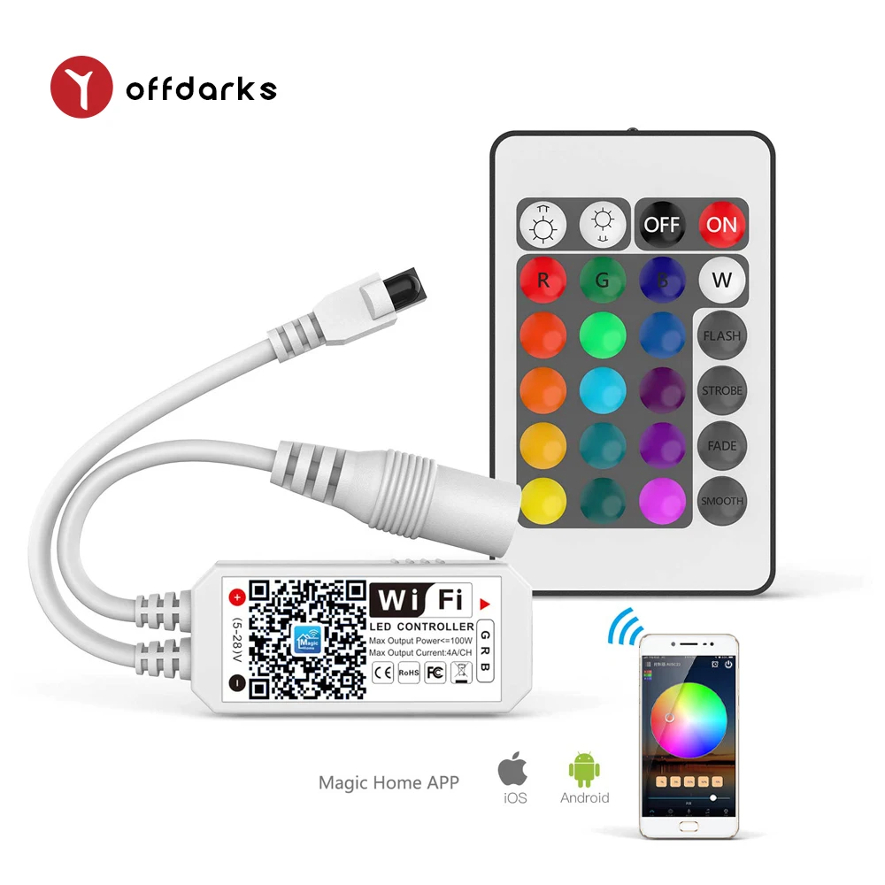 Светодиодный RGB контроллер OFFDARKS 24 кнопочный инфракрасный пульт дистанционного