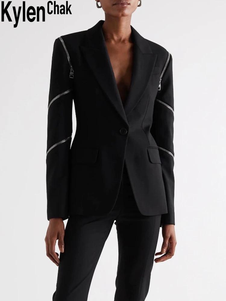 Heavy Industry Design Patchwork Metal Zip Wool Black Blazer 2022 Early Spring Fashion Women's Suit Chic Slim Streetwear Qmc19
Heavy Industry Design Patchwork Metal Zip Wool Black Blazer 2022 Early Spring Fashion Women's Suit Chic Slim Streetwear Qmc19