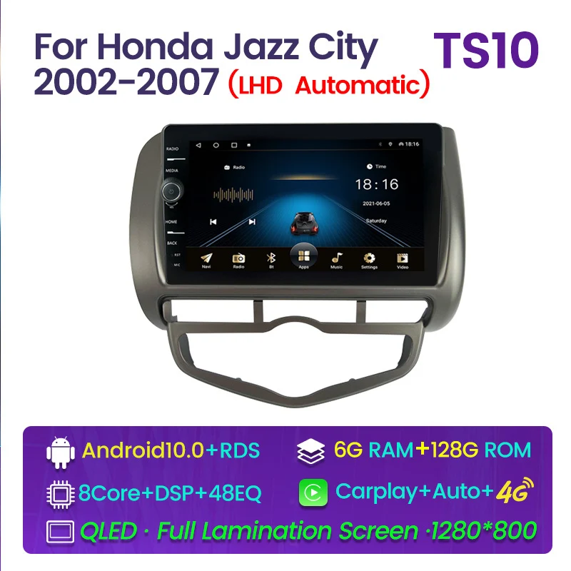 Головное устройство для автомобиля Honda Fit Jazz City, 1280*800, HD IPS экран, 6 ГБ + 128 Гб, Android, Восьмиядерный процессор, GPS-навигация, 2004*2005
Головное устройство для автомобиля Honda Fit Jazz City, 1280*800, HD IPS экран, 6 ГБ + 128 Гб, Android, Восьмиядерный процессор, GPS-навигация, 2004*2005