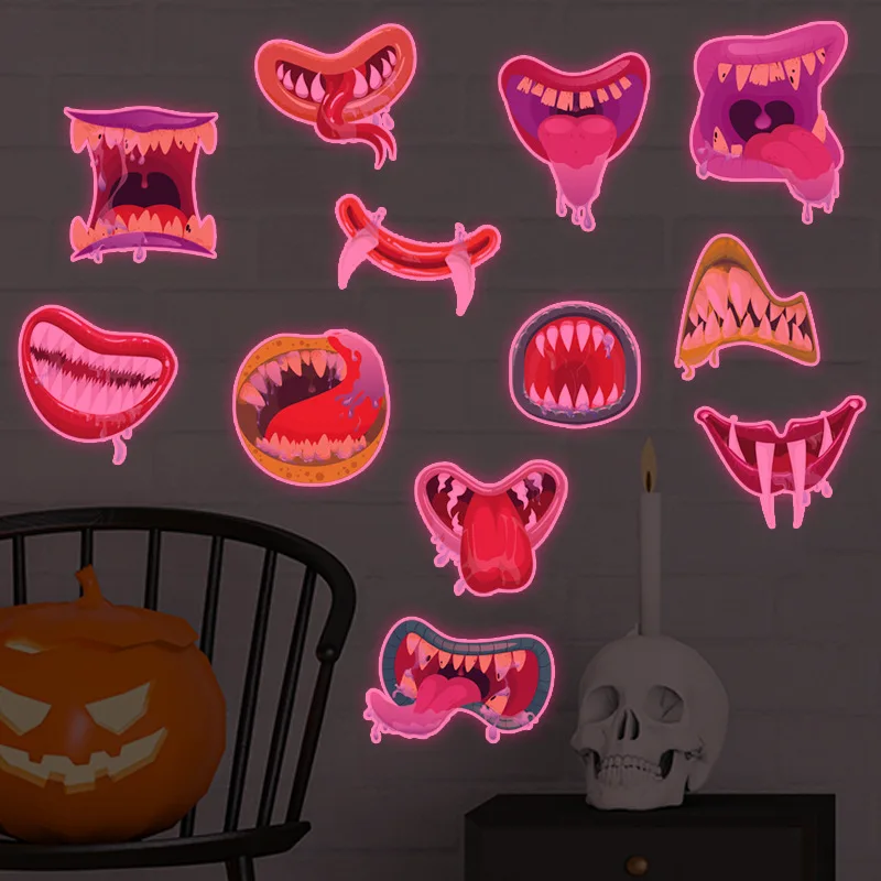 Cartoon Luminous Monster Mouth Wallpaper Halloween Fluorescent Stickers Festive Pink Light Wall Stickers Self-Adhesive
Cartoon Luminous Monster Mouth Wallpaper Halloween Fluorescent Stickers Festive Pink Light Wall Stickers Self-Adhesive