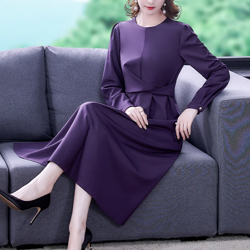 COIGARSAM женское платье осень 2021 новые офисные женские однотонные платья с длинным рукавом и круглым вырезом на молнии фиолетовые платья Traf Robe ...
COIGARSAM женское платье осень 2021 новые офисные женские однотонные платья с длинным рукавом и круглым вырезом на молнии фиолетовые платья Traf Robe ...