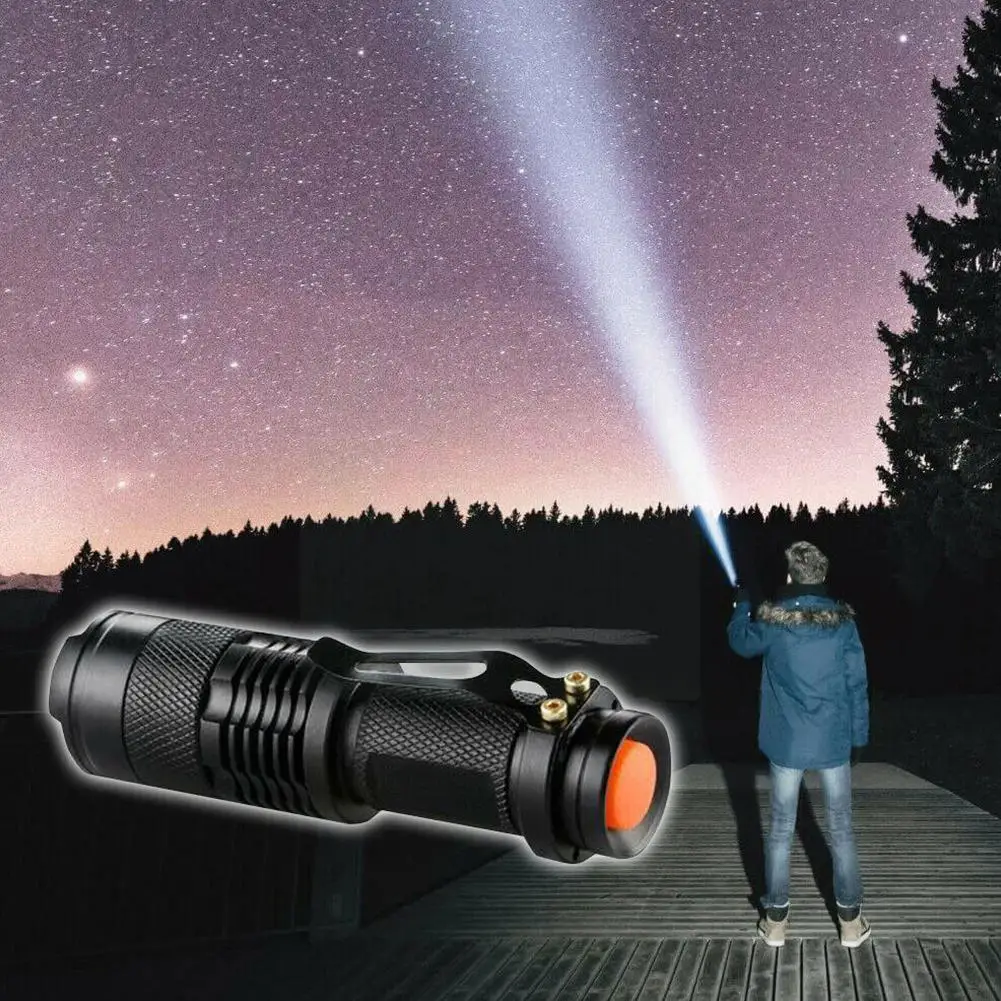 Mini Zoom Flashlight Extension Aluminum Alloy Waterproof Flashlight Bright Ultra Zoom Telescopic Focus With LED Flashlight Q2D8
Mini Zoom Flashlight Extension Aluminum Alloy Waterproof Flashlight Bright Ultra Zoom Telescopic Focus With LED Flashlight Q2D8