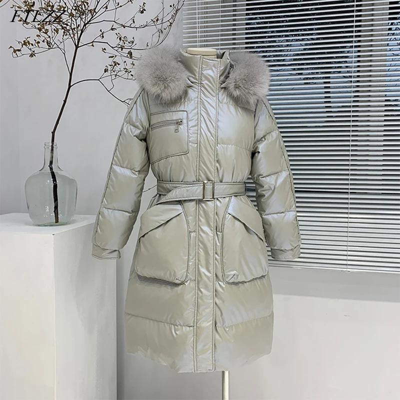 FTLZZ New Women Shiny Bright Leather Down Jacket Hooded Parka White Duck Down Coat Winter Thick Warm Long Outerwear
FTLZZ New Women Shiny Bright Leather Down Jacket Hooded Parka White Duck Down Coat Winter Thick Warm Long Outerwear