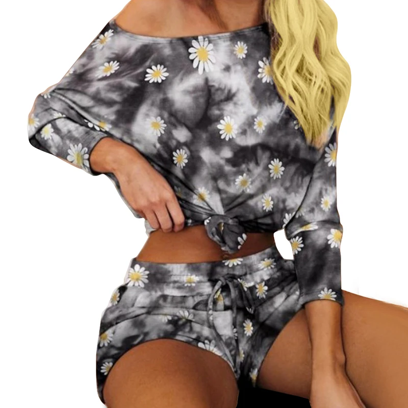 Littlerossa Fashion Sexy Tie Dye Print Women Set Full Sleeve Skew Collar Design Tops Drawstring Shorts 2 Piece Set Beach Sport
Littlerossa Fashion Sexy Tie Dye Print Women Set Full Sleeve Skew Collar Design Tops Drawstring Shorts 2 Piece Set Beach Sport