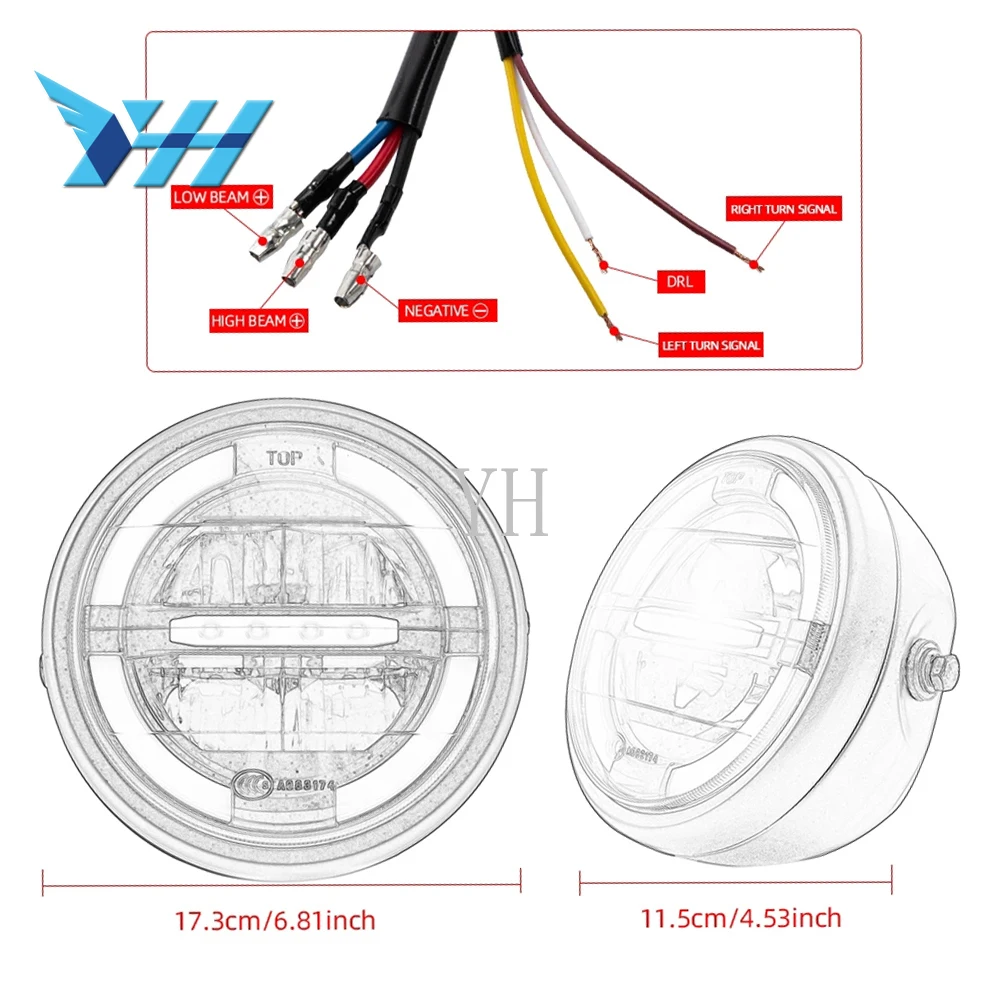 Motorcycle 7 Inch Led Headlight Universal 7" Round Head Light for Harley Sportster Cafe Racer Bobber Honda CB400
Motorcycle 7 Inch Led Headlight Universal 7" Round Head Light for Harley Sportster Cafe Racer Bobber Honda CB400