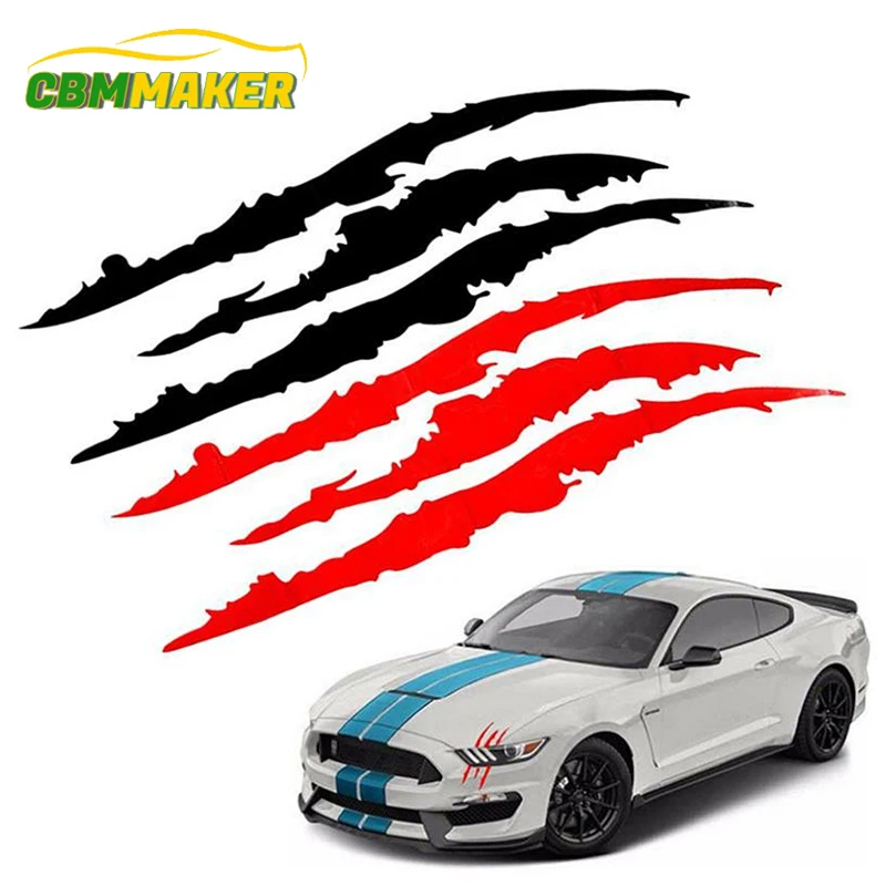 

2pcs Car Sticker Reflective Claw Scratch Stripe Marks Headlight Decal Paw Creative Scratch Sticker Ghost Claw Sticker 40x12cm