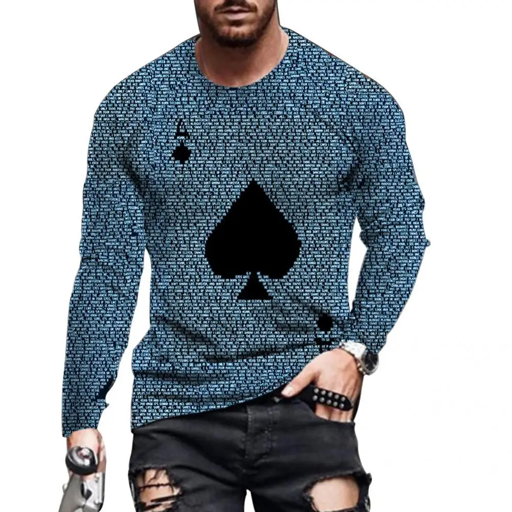 Running Top Practical Streetwear Playing Card Long Tee Shirt Popular Quick Drying Pullover Top
Running Top Practical Streetwear Playing Card Long Tee Shirt Popular Quick Drying Pullover Top