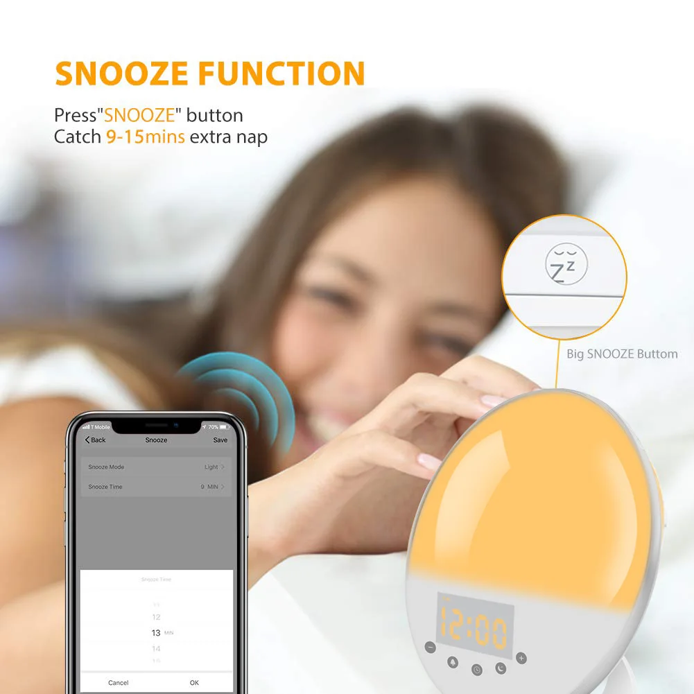 Wake Up Light Alarm Clock Sunrise/Sunset Simulation Luminous Digital Clock with FM Radio Night Light Touch Control Table Clocks
Wake Up Light Alarm Clock Sunrise/Sunset Simulation Luminous Digital Clock with FM Radio Night Light Touch Control Table Clocks