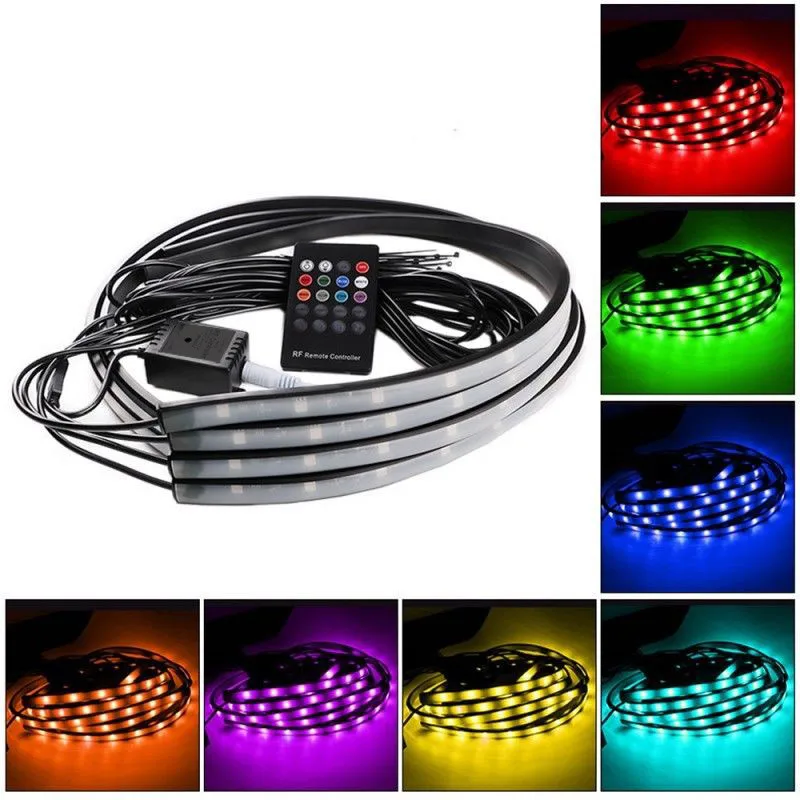 4PCS 12V LED Car Under Lights RGB Strip Car Underglow Underbody System Lamp Auto Decoration Atmosphere Lights APP Remote Control
4PCS 12V LED Car Under Lights RGB Strip Car Underglow Underbody System Lamp Auto Decoration Atmosphere Lights APP Remote Control