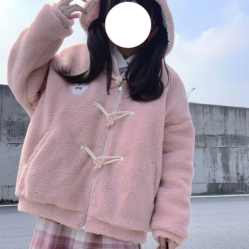 2021 Autumn Winter Lolita Warm Jacket Women Japanese Style Kawaii Rabbit Ears Hooded Coats Harajuku Pink Zipper Outwear Parkas
2021 Autumn Winter Lolita Warm Jacket Women Japanese Style Kawaii Rabbit Ears Hooded Coats Harajuku Pink Zipper Outwear Parkas