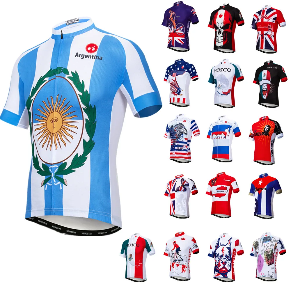 

Cycling Jersey Mens Bike Cycle Top Shirt Racing Sport Clothes Britain Russia Canada America Mexico France Austria Argentina 1-07