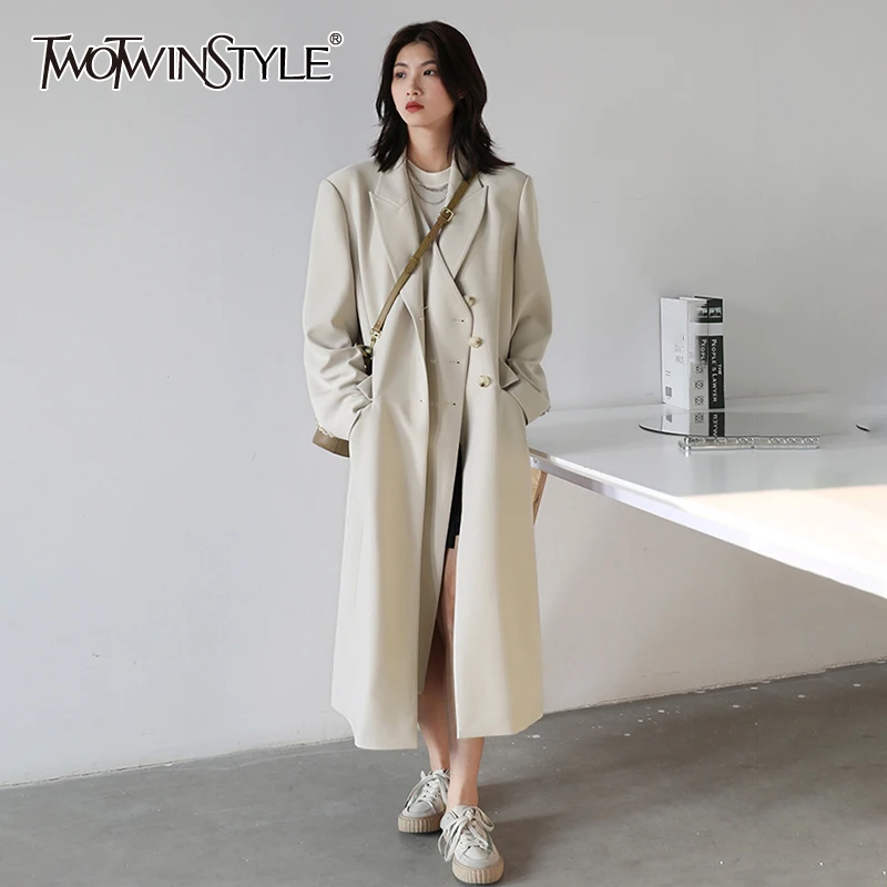 TWOTWINSTYLE High Street Jackets For Women Notched Loose Long Sleeve Single Breasted Patchwork Pockets Coats Female 2021 Autumn
TWOTWINSTYLE High Street Jackets For Women Notched Loose Long Sleeve Single Breasted Patchwork Pockets Coats Female 2021 Autumn