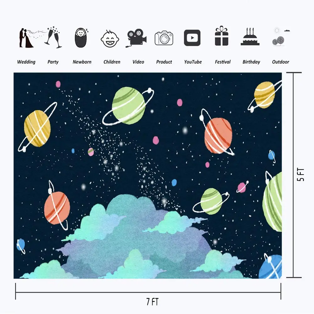 Space Spacecraft Backdrop Baby Birthday Party Vinyl Photography Background for Photo Studio
Space Spacecraft Backdrop Baby Birthday Party Vinyl Photography Background for Photo Studio