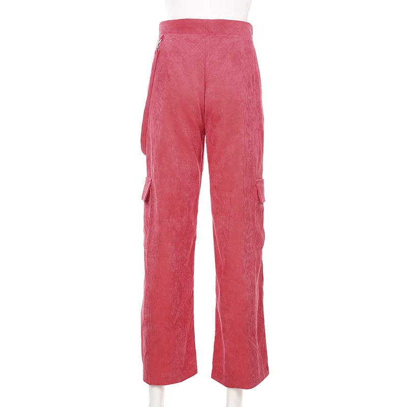 Women High Waist Straight Trousers Casual Pockets Patchwork Cargosolid Color Pants 
Women High Waist Straight Trousers Casual Pockets Patchwork Cargosolid Color Pants