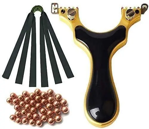 Hunting Slingshot Metal Flat Belt Slingshot with 3 Rubber Bands Slingshot Ammunition 10 Aiming Points Powerful Slingshot Hunting
Hunting Slingshot Metal Flat Belt Slingshot with 3 Rubber Bands Slingshot Ammunition 10 Aiming Points Powerful Slingshot Hunting