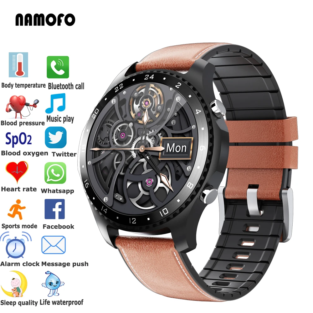 Full Touch Round Smart Watch Bluetooth Call Music Control Message Push Temperature Blood Pressure Heart Rate Monitor Smartwatch
Full Touch Round Smart Watch Bluetooth Call Music Control Message Push Temperature Blood Pressure Heart Rate Monitor Smartwatch