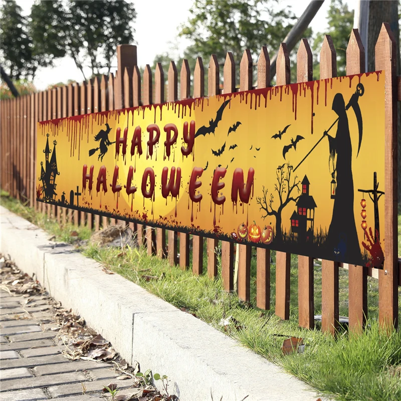250X48Cm Latest Happy Halloween Bloody Bat Ghost Pumpkin Print Party Backdrop Hanging Banner Halloween Decoration
250X48Cm Latest Happy Halloween Bloody Bat Ghost Pumpkin Print Party Backdrop Hanging Banner Halloween Decoration