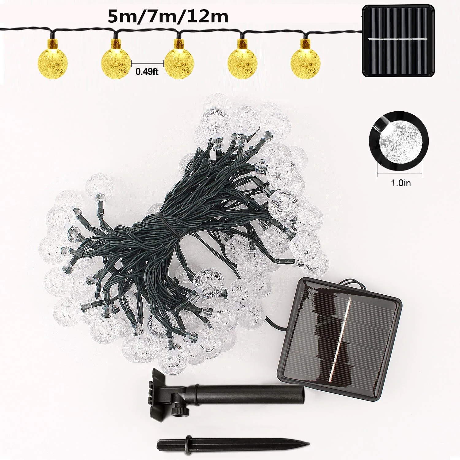 12M 100 LED Outdoor Crystal Ball Solar LED String Lights Waterproof 8 Mode Sunlight Starry Fairy Light For Xmas Garden Decor
12M 100 LED Outdoor Crystal Ball Solar LED String Lights Waterproof 8 Mode Sunlight Starry Fairy Light For Xmas Garden Decor