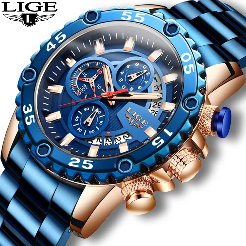 2020 New Fashion Mens Watches LIGE Top Brand Luxury Watch Men Stainless Steel Big Dial Waterproof Sport Quartz Clock Chronograph
2020 New Fashion Mens Watches LIGE Top Brand Luxury Watch Men Stainless Steel Big Dial Waterproof Sport Quartz Clock Chronograph