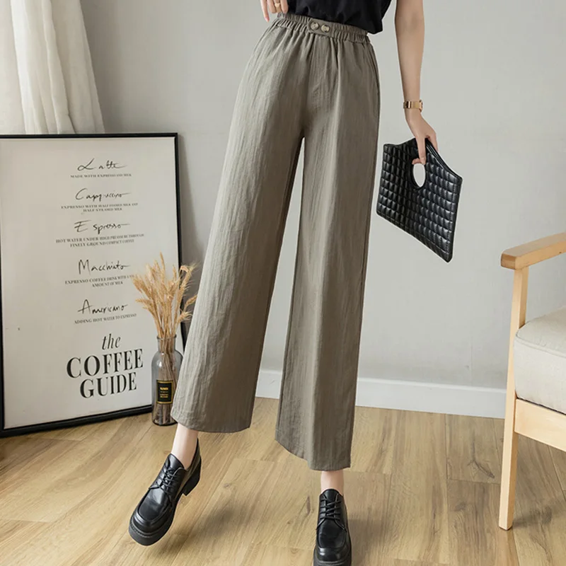 Fitaylor Spring Summer New Arrival Women Casual Loose Ankle-length Pants Office Ladies Solid High Waist Wide Leg Pants
Fitaylor Spring Summer New Arrival Women Casual Loose Ankle-length Pants Office Ladies Solid High Waist Wide Leg Pants