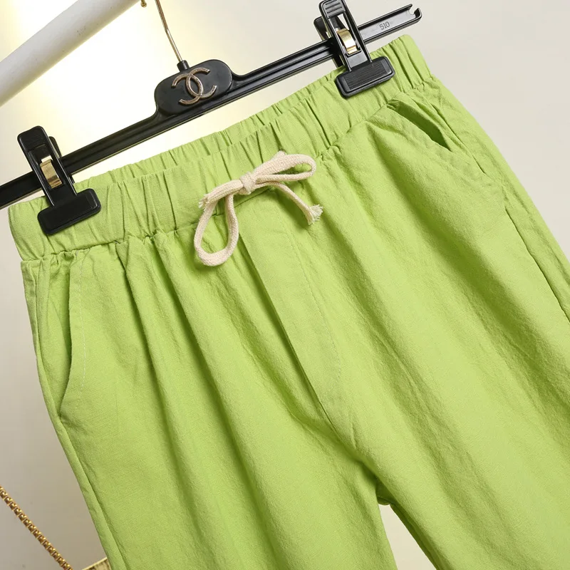 Womens Spring/Summer Harem Pants Cotton Linen Solid Elastic waist Candy Colors Harem Trousers Soft high quality for Female ladys
Womens Spring/Summer Harem Pants Cotton Linen Solid Elastic waist Candy Colors Harem Trousers Soft high quality for Female ladys