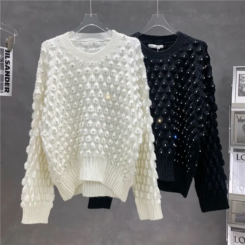 Fall Winter New Harajuku Sweater Top Women's Loose Casual Solid Color Knitted Pullovers Coat Girls White/black Sweaters Jacket
Fall Winter New Harajuku Sweater Top Women's Loose Casual Solid Color Knitted Pullovers Coat Girls White/black Sweaters Jacket