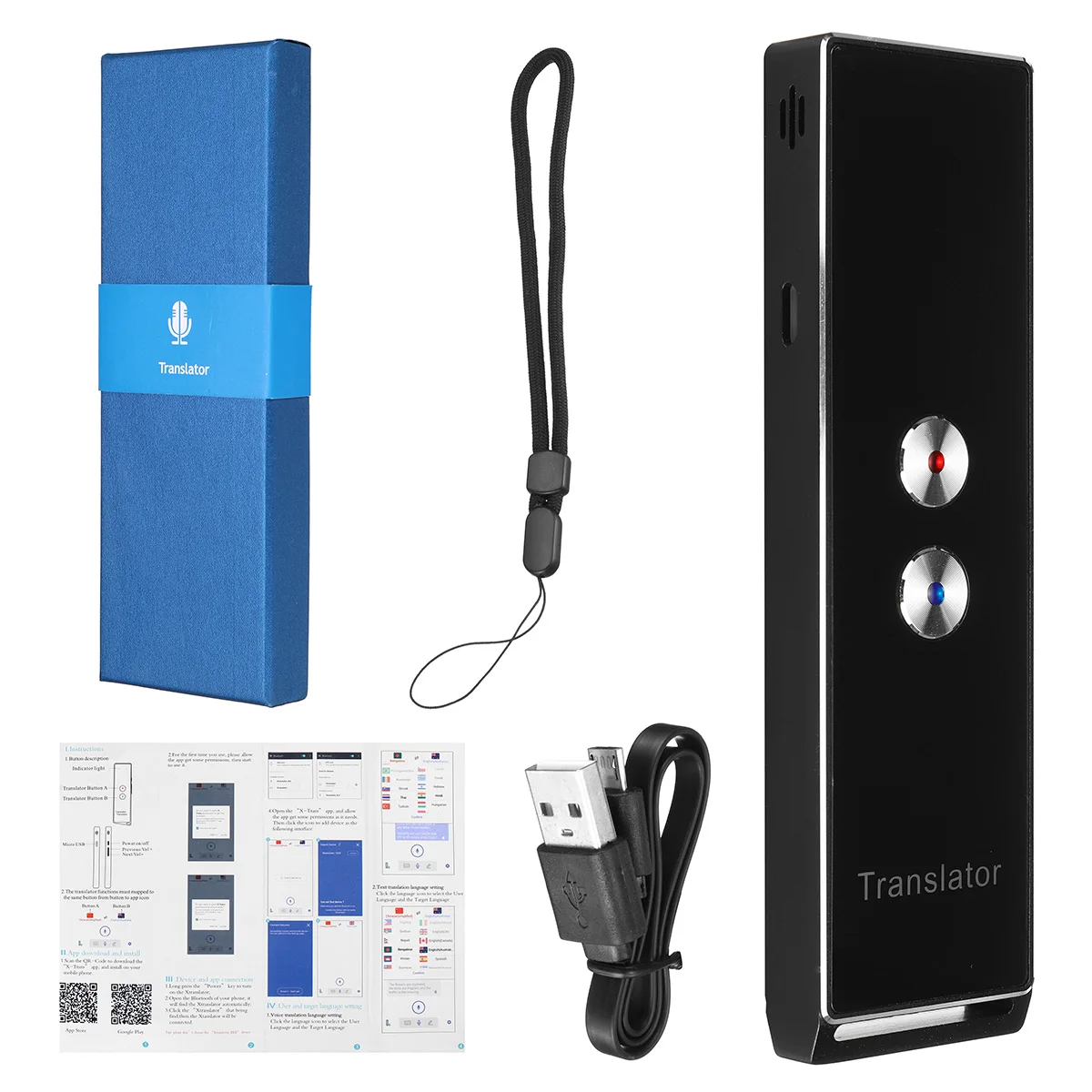 Mini Translator Wireless Smart Portable 70 Languages Two-Way Real Time timely Voice Translator Learning Travelling Translator 
Mini Translator Wireless Smart Portable 70 Languages Two-Way Real Time timely Voice Translator Learning Travelling Translator