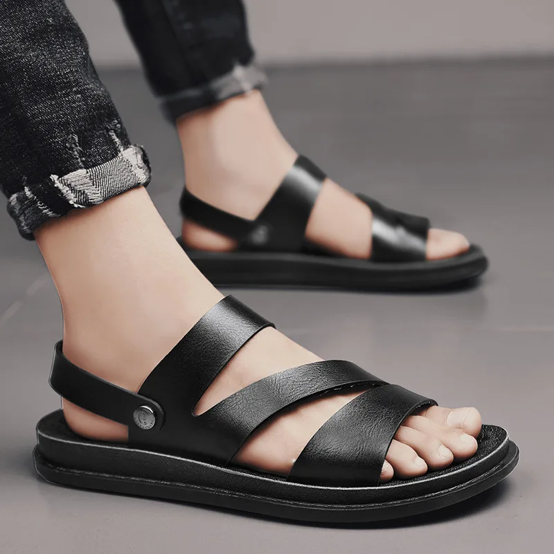 NEW Men Sandals Fashion Solid Color Leather Men Summer Shoes Casual Comfortable Open Toe Sandals Soft Beach Footwear for Male
NEW Men Sandals Fashion Solid Color Leather Men Summer Shoes Casual Comfortable Open Toe Sandals Soft Beach Footwear for Male