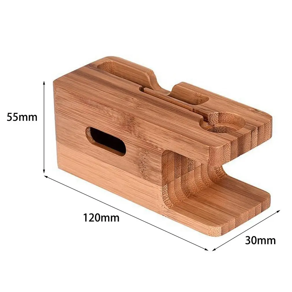 Multi-functional 2-in-1 Charging Dock Stand Station Watch Phone Charger Wooden Holder Space Saver For iWatch iPhone New | Электроника