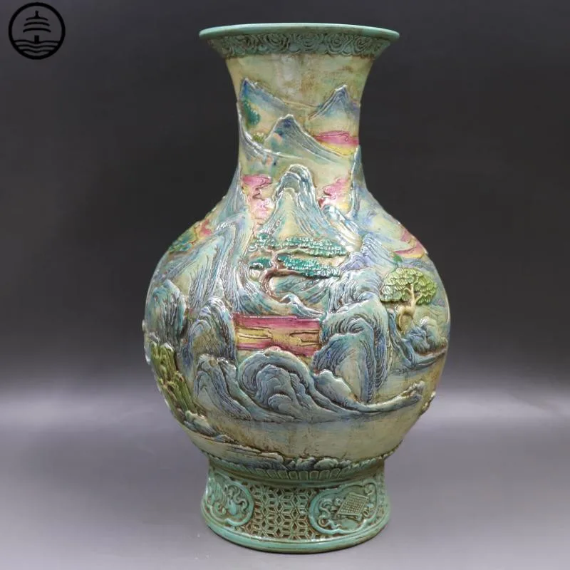 Антикварная Коллекционная керамическая ваза домашний декор ландшафт розетка