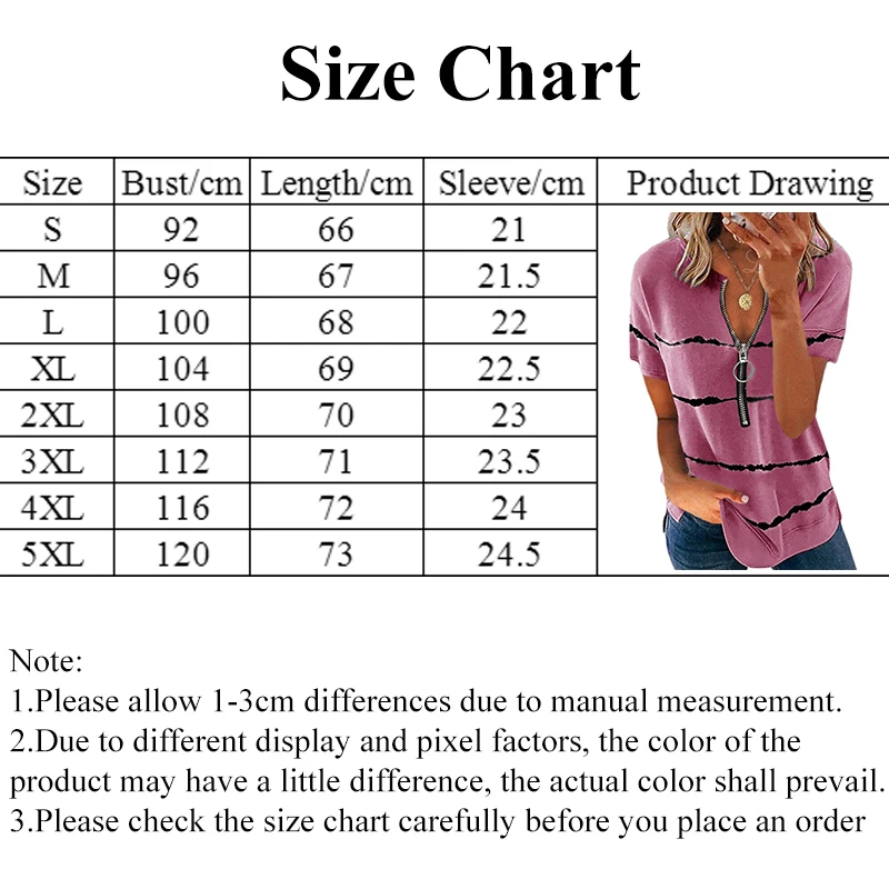 2021 Summer New Women's Loose Casual Short-sleeved Zipper Stripe Printed T-shirt V-neck Mid-length Plus Size Women's Top
2021 Summer New Women's Loose Casual Short-sleeved Zipper Stripe Printed T-shirt V-neck Mid-length Plus Size Women's Top
