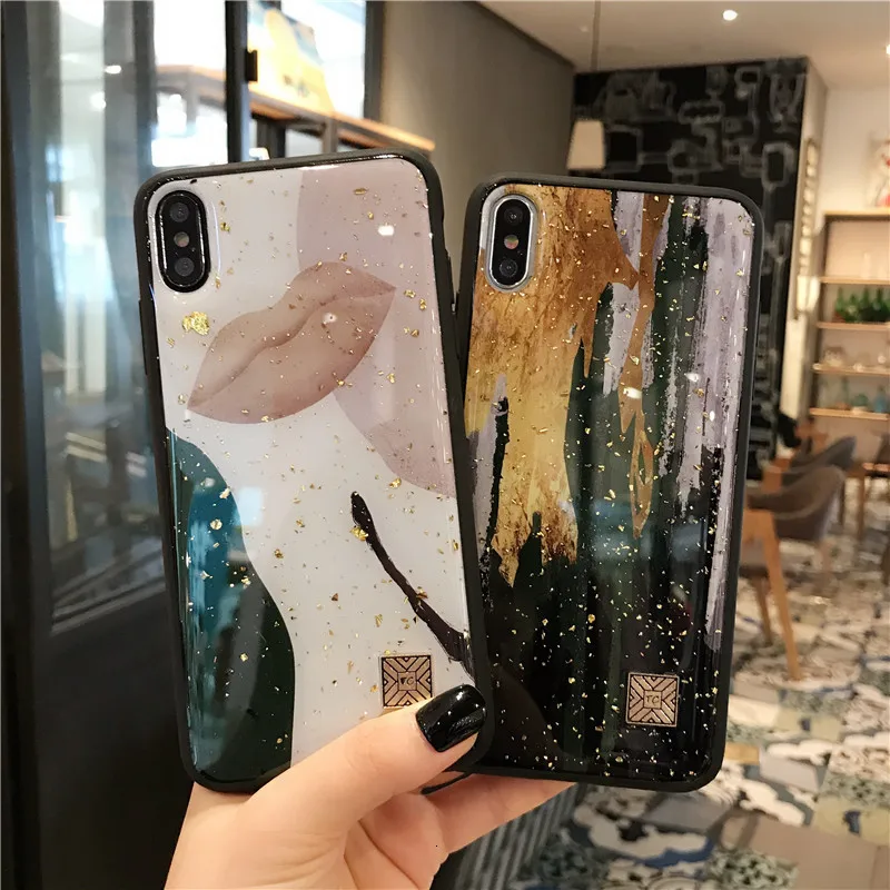 Фото Художественный чехол с масляной росписью для iPhone 6 6S 7 8plus 11 Pro Max Роскошный Ретро