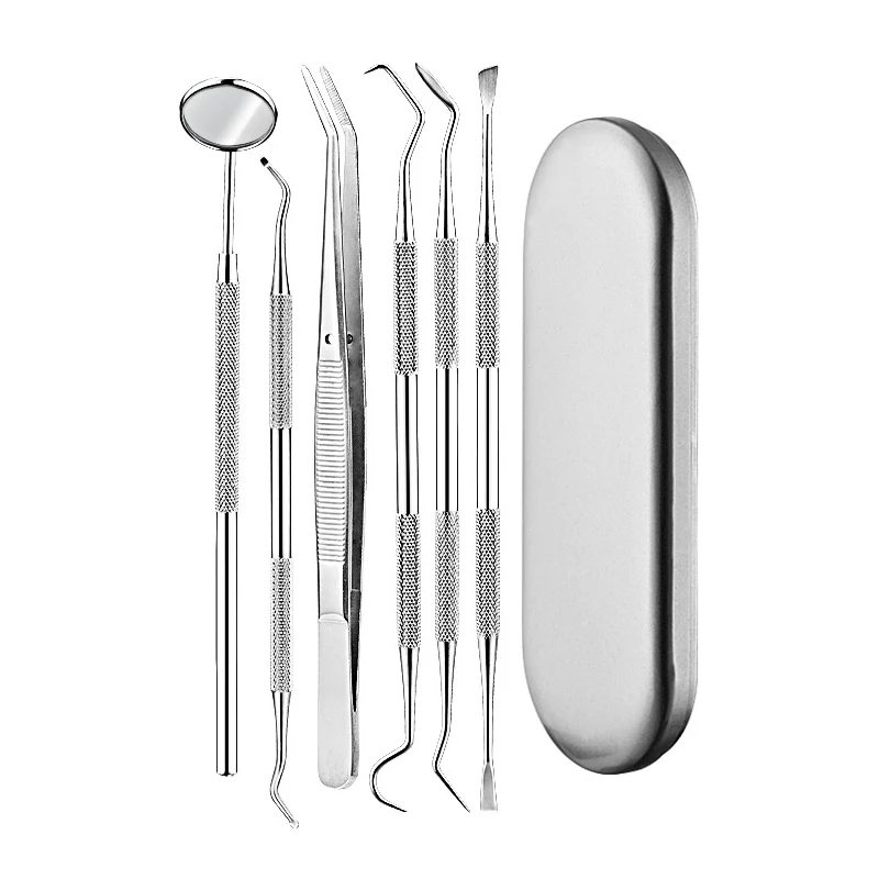 6pc/set Dental Mirror Stainless Steel Dental Dentist Prepared Tool Set Probe Tooth Care Kit Instrument Tweezer Hoe Sickle Scaler
6pc/set Dental Mirror Stainless Steel Dental Dentist Prepared Tool Set Probe Tooth Care Kit Instrument Tweezer Hoe Sickle Scaler