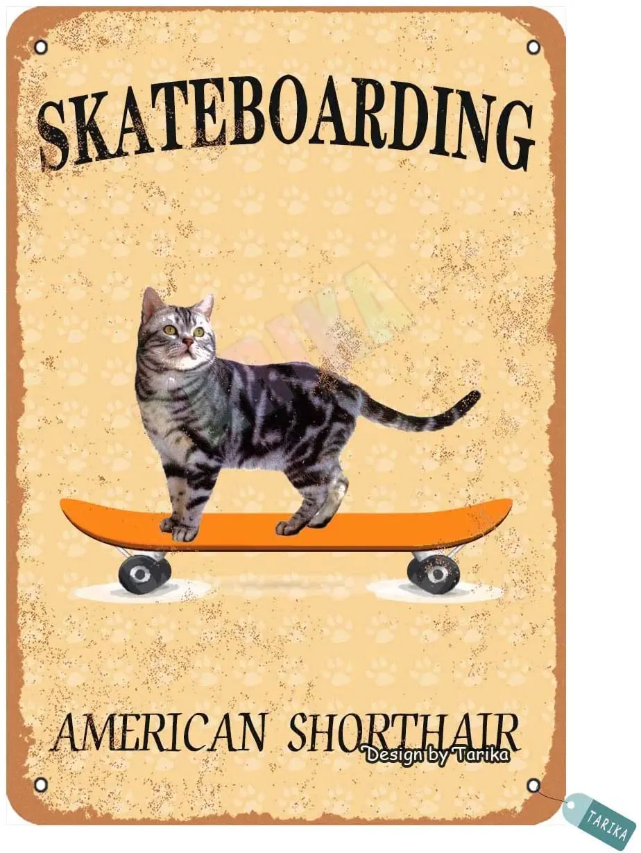 Duoduo Skateboarding American Shorthair Retro Vintage Country Tin Sign Bar Cafe Art Bar Decoration Living Room Bedroom Office
Duoduo Skateboarding American Shorthair Retro Vintage Country Tin Sign Bar Cafe Art Bar Decoration Living Room Bedroom Office