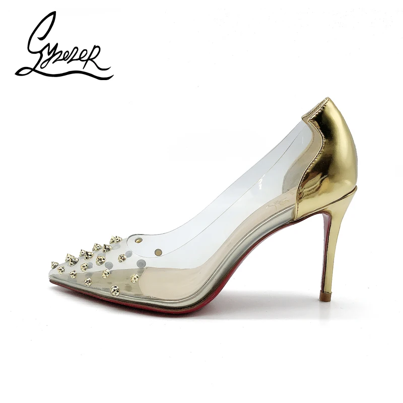 Yuerui Gold Rivets New Elegant Ladies Single Shoes Shallow Mouth Pointed Toe Stiletto Set Foot Wedding Crystal Shoes High Heels
Yuerui Gold Rivets New Elegant Ladies Single Shoes Shallow Mouth Pointed Toe Stiletto Set Foot Wedding Crystal Shoes High Heels