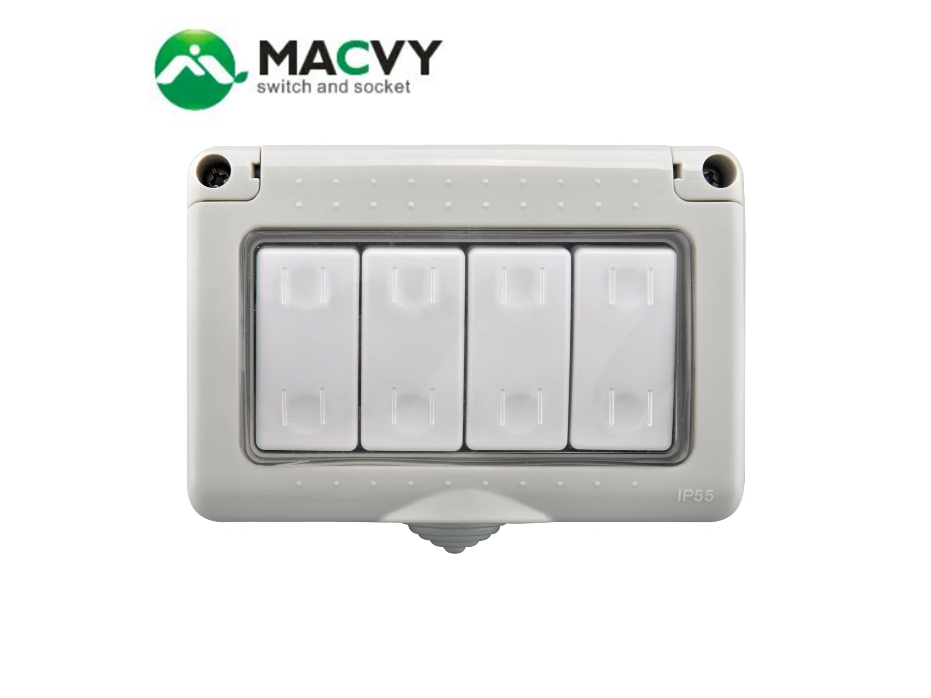 MACVY IP55 Outdoo Waterproof Rainproof British American Ship Type Universal Wall Switch 4 Gang Switch 250V
MACVY IP55 Outdoo Waterproof Rainproof British American Ship Type Universal Wall Switch 4 Gang Switch 250V