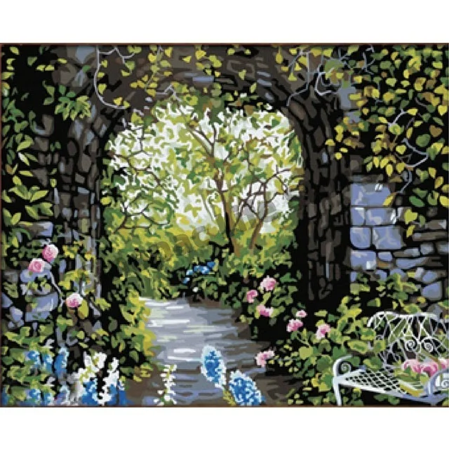 Picture Painting By Numbers Wall Decor Landscape Stone Arched Door On Canvas With Frame, Flower Garden Oil Paint By Number Decor
Picture Painting By Numbers Wall Decor Landscape Stone Arched Door On Canvas With Frame, Flower Garden Oil Paint By Number Decor