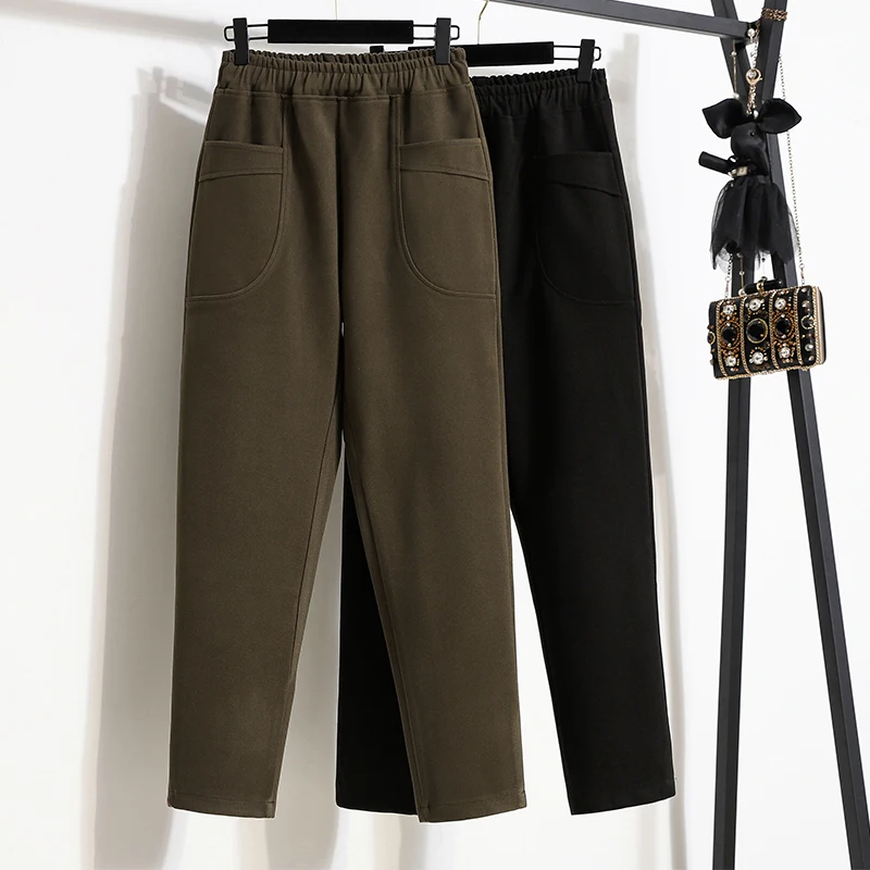 S-5XL casual woolen cropped trousers 2021 winter new high-waist harem pants fashionable women's clothing
S-5XL casual woolen cropped trousers 2021 winter new high-waist harem pants fashionable women's clothing