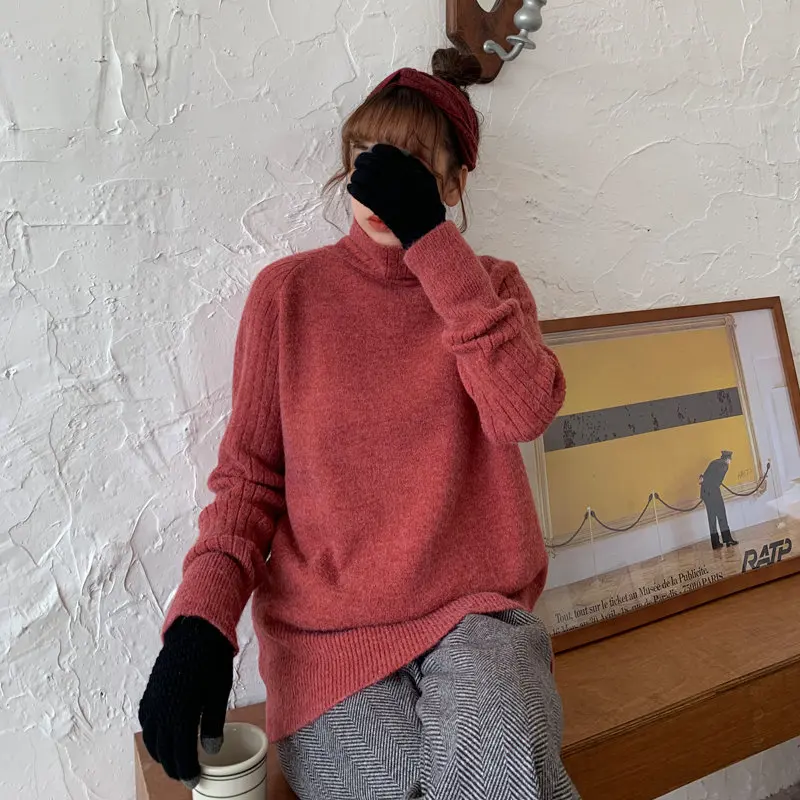 HziriP Korea Chic Feminine Turtleneck Slimming Casual Basic Fresh Loose Warm Pullovers Soft Knitted Women All Match Sweaters
HziriP Korea Chic Feminine Turtleneck Slimming Casual Basic Fresh Loose Warm Pullovers Soft Knitted Women All Match Sweaters